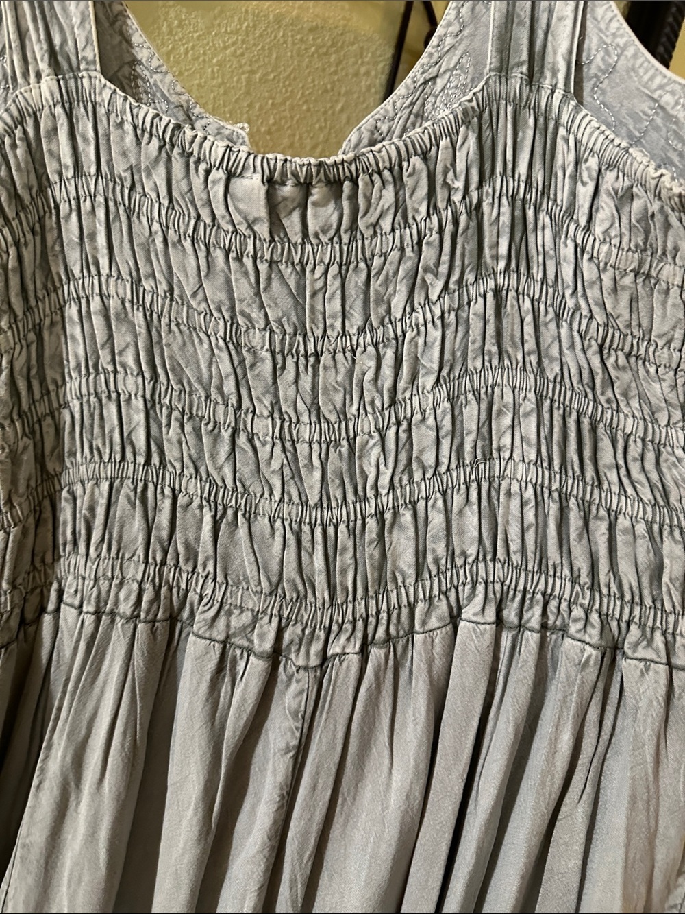 Sleeveless Lace-Front Maxi Dress in Light Gray - Picture 12 of 12